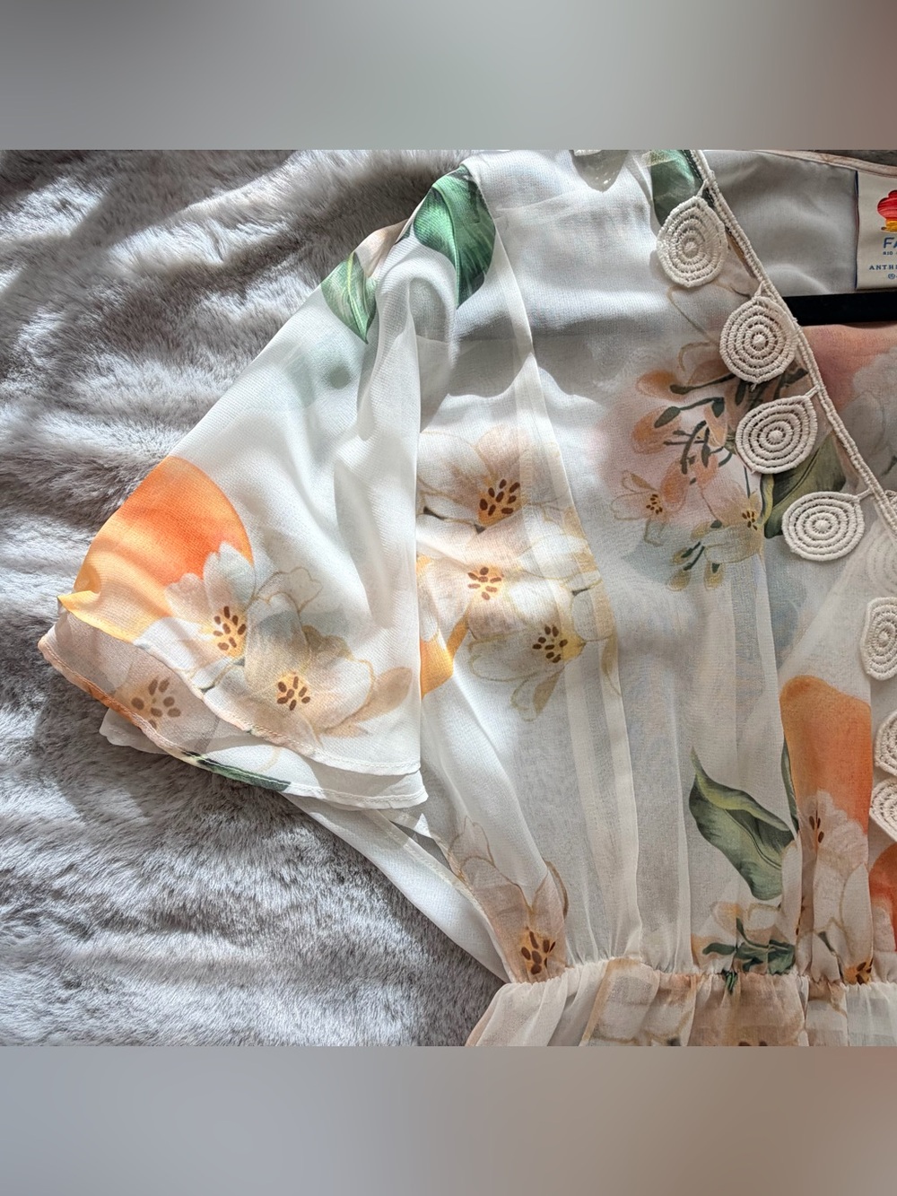 FARM Rio for Anthropologie Eloisa Floral Citrus Midi Dress - Small - no slip - Picture 6 of 12